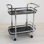 2 Layer Tea Trolley/Food serving Trolley(Black)