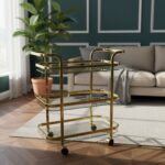 Luxury serving cart made of stainless steel(Golden)
