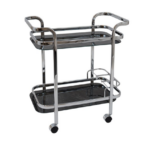 2 Layer Tea Trolley/Food serving Trolley(Silver)