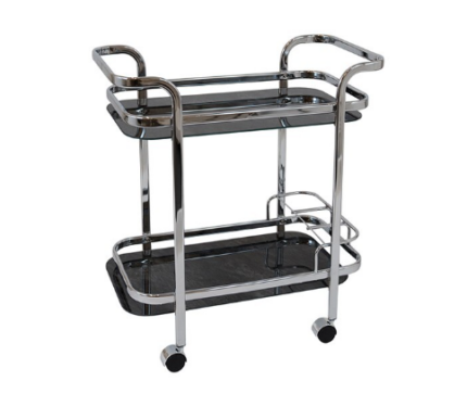 2 Layer Tea Trolley/Food serving Trolley(Silver)