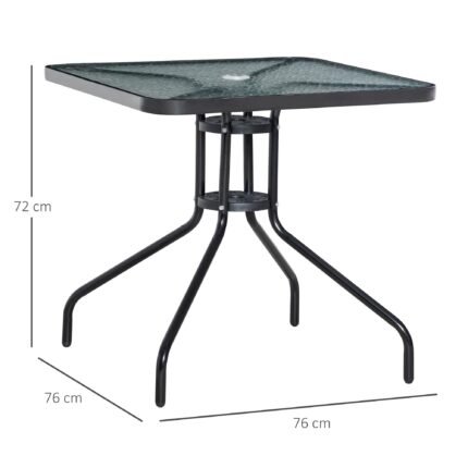 Outdoor Aluminium Table with Tempered Glass