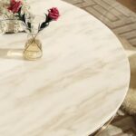 Golden Spiral Center Table – White Marble Top - Image 4