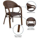 Outdoor Chair (Aluminum Wood Grain) with Plastic Weave - Image 3