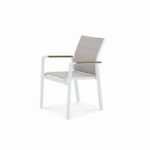 White Aluminum Outdoor Chair with Padded Textile