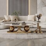 Italian Marble Center Table & Side Table Set