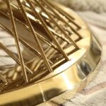 Golden Spiral Center Table – White Marble Top - Image 3