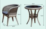Grey Outdoor Coffee Table Set (2 Chairs + 1 Table) - Image 2