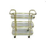 Luxury serving cart made of stainless steel(Silver )