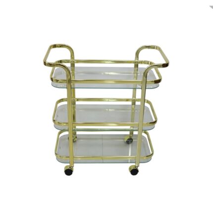 Luxury serving cart made of stainless steel(Silver )