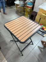 Metal Folding Three-Piece Bistro Dining Table and Chair - Image 2