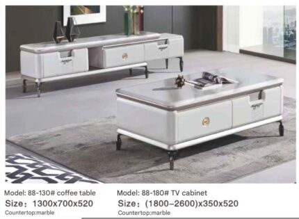 Modern Marble-Top Coffee Table