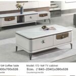 Modern White Marble Top Coffee Table and TV Stand Set