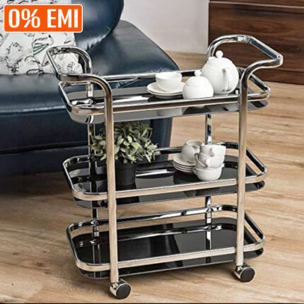 Luxury serving cart made of stainless steel(Black)