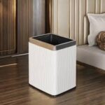 Print Leather  Trash Bin