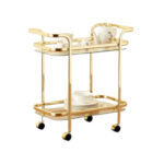 Luxury serving cart made of stainless steel(Silver )