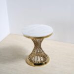 Faux Marble End Table – Spiral Shaped Side Table - Image 4