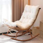 Weaving Rocking Chair High Back Padded Seat, Outdoor Rocking Chair